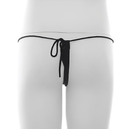 Универсальные черные стринги с заклепками