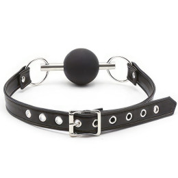 Черный кляп-шар из медицинского силикона