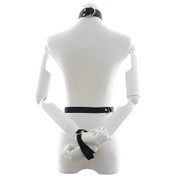 Текстильная сбруя с поводком и фиксатором запястий