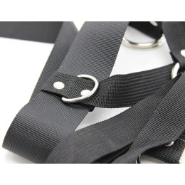 Текстильная сбруя с поводком и фиксатором запястий