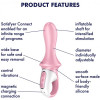 Расширяющийся анальный смарт-вибратор Satisfyer Air Pump Booty 5+ розовый