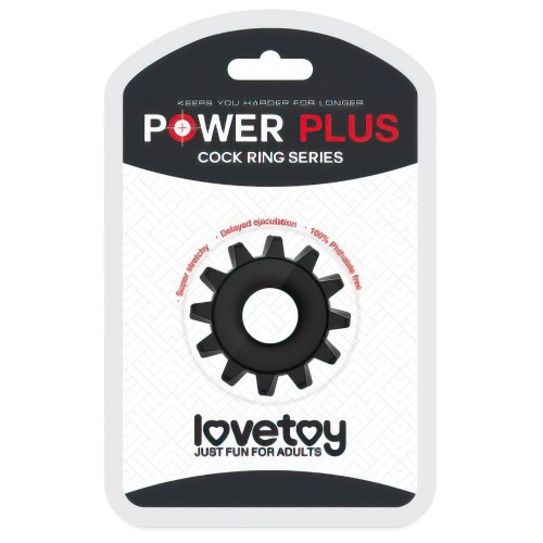 Эрекционное черное кольцо Power Plus Cock Ring