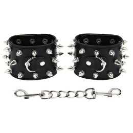 Черные наручники с шипами