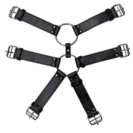 Мужская сбруя черного цвета декорированная заклепками