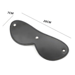 Черная БДСМ маска на глаза с меховой подкладкой