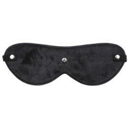 Черная БДСМ маска на глаза с меховой подкладкой