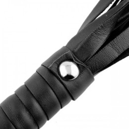 Маленькая чёрная плеть с кольцом на рукояти 30 см