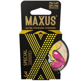 Презервативы Maxus Special точечно-ребристые в пластиковом кейсе 3 шт