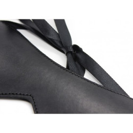 Черная БДСМ маска с лентами