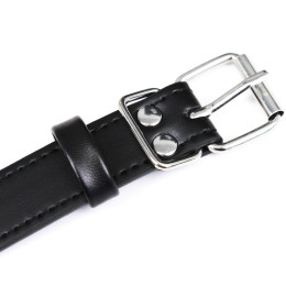 Черная БДСМ маска с ремешком и заклепками