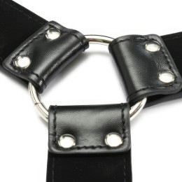 Мужская сбруя с кольцами черного цвета