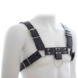 Мужская сбруя с кольцами черного цвета