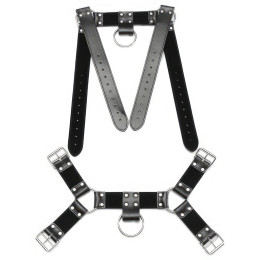 Мужская сбруя с кольцами черного цвета