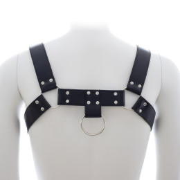 Мужская сбруя с кольцами черного цвета