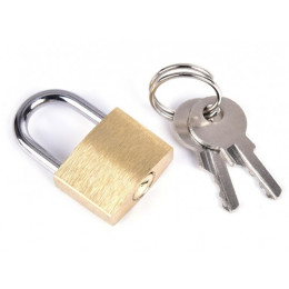 Металлический замок золотистого цвета
