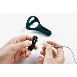 Двойное эрекционное смарт-виброкольцо Fun Town Rise зелёный