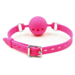 Силиконовый дышащий кляп-шар pink M