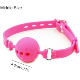 Силиконовый дышащий кляп-шар pink M