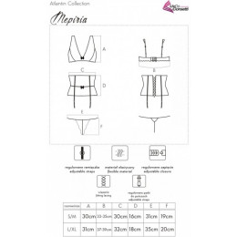 Изящный черный комплект с бежевым кружевом и поясом для чулок Mepiria S/M