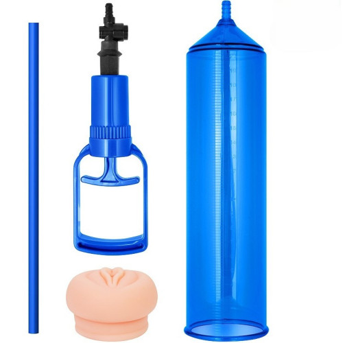 Вакуумная помпа с реалистичной насадкой Sex Expert синяя