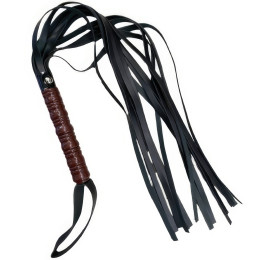 Черная плеть с коричневой ручкой 63 см