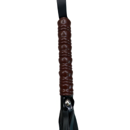 Черная плеть с коричневой ручкой 63 см