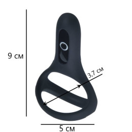 Двойное эрекционное смарт-виброкольцо Fun Town Rise черное