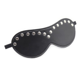 Черная БДСМ маска с металлическими заклепками