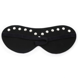 Черная БДСМ маска с металлическими заклепками