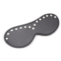 Черная БДСМ маска с металлическими заклепками