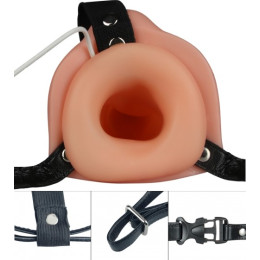 Фаллопротез для двойного проникновения с вибрацией Vibrating Unisex Hollow Strap On