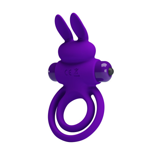 Эрекционное виброкольцо Vibrant Penis Ring III с петлей на мошонку фиолетовое
