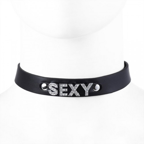 Стильный черный чокер Sexy																																																																			
