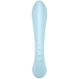 Двусторонний вибратор с клиторальным стимулятором Satisfyer Triple Oh Blue