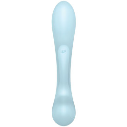 Двусторонний вибратор с клиторальным стимулятором Satisfyer Triple Oh Blue