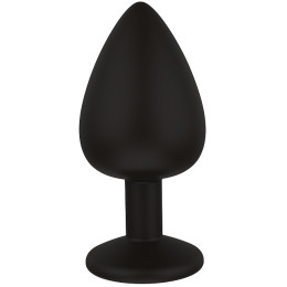 Черная силиконовая пробка с прозрачным кристаллом M