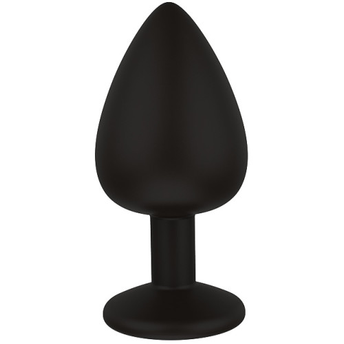 Черная силиконовая пробка с прозрачным кристаллом M