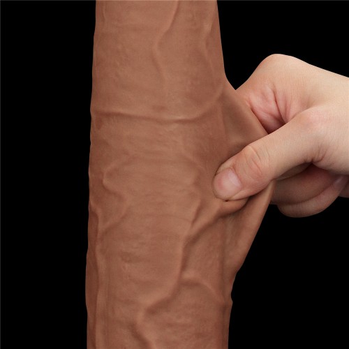 Реалистичный фаллоимитатор-мулат на присоске Lovetoy Sliding-Skin Dual Layer Dong 34 см