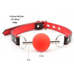 Красный кляп-шар из медицинского силикона