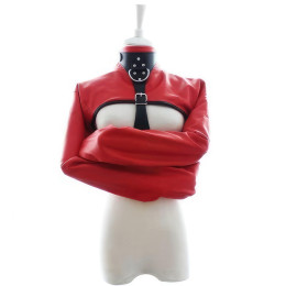 Смирительный женский жакет черно-красный