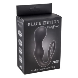 Эрекционное кольцо с анальной пробкой Double Pleasure Anal Plug Black