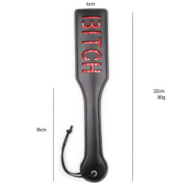 Черный пэдл с красной надписью Bitch 32 см