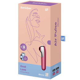 Клиторальный смарт-стимулятор с вибрацией Satisfyer Dual Love бордовый