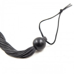 Черная мини-плеть с силиконовыми хвостами 23 см