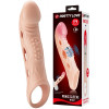 Удлиняющая насадка с рельефом и вибрацией Penis Sleeve Brad + 5 см