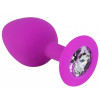 Фиолетовая силиконовая пробка с прозрачным кристаллом M