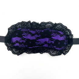 Фиолетовая маска для глаз с кружевом и лентами