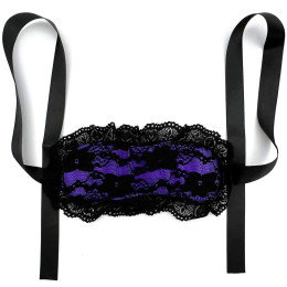 Фиолетовая маска для глаз с кружевом и лентами