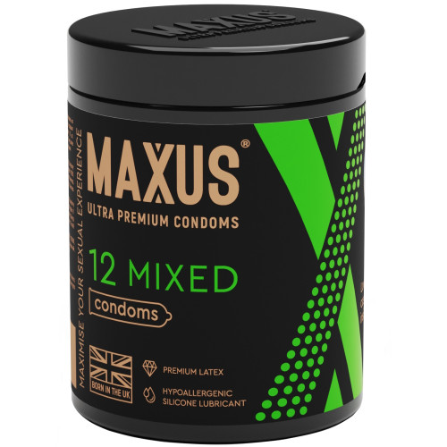 Презервативы Maxus Mixed микс в пластиковом кейсе 12 шт