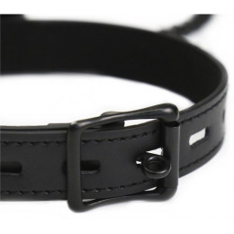 Классический ошейник из искусственной кожи с поводком